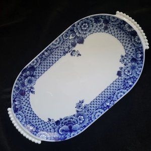 Vista Alegre Blue Ming Porcelain Large Oval Platter Chinoiserie Floral Design